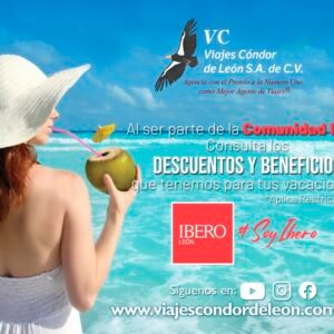 Si eres parte de la Comunidad Ibero León, solicita más información en descuentos para tus próximas vacaciones 🍹🏖️